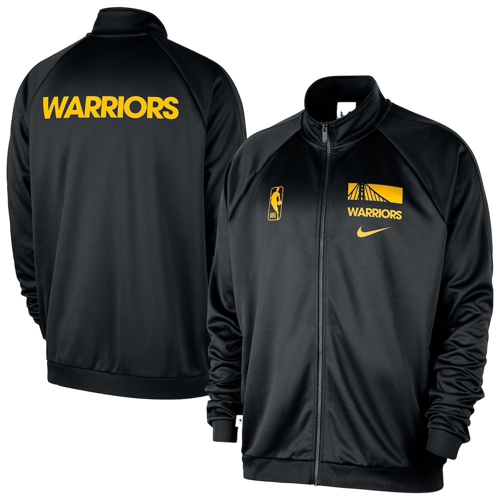 Nike Black Golden State Warriors Courtside Pique Club Full Zip track Jacket